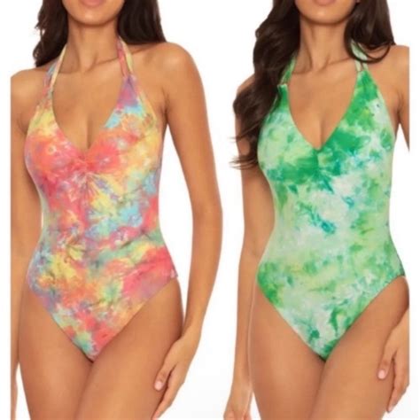 Soluna Swim Pacific Reversible Plunge Onepiece Swimsuit Sz Small