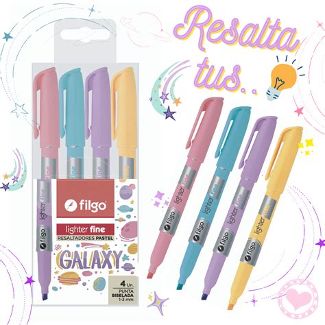 Resaltador Filgo Lighter Fine Pastel Galaxy X 4 MUMI