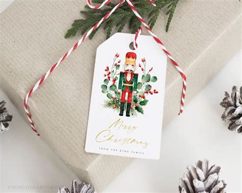 Editable Traditional Nutcracker Christmas Gift Tag Nutcracker Tag