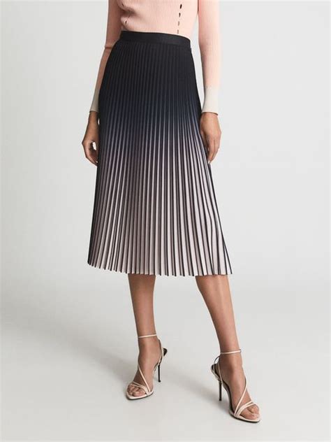 Reiss Marlie Ombre Pleated Midi Skirt REISS USA