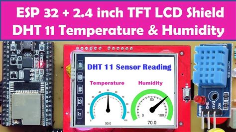 Esp Tft Lcd Shield Dht Temperature Humidity Monitor Tft