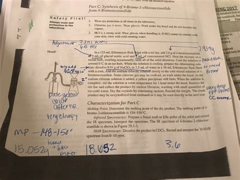 Solved Part C Synthesis Of 4 Bromo 2 Chloroacetanilide Rom Chegg