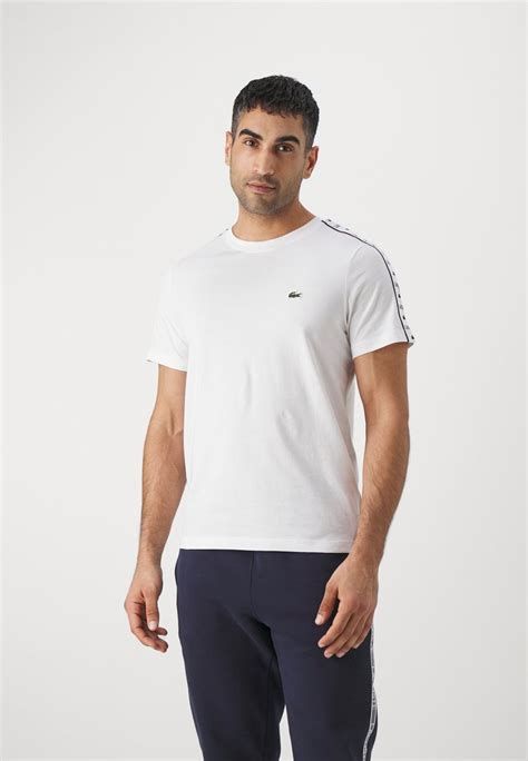 Lacoste Sport Tape T Shirts Med Print Whitehvit Zalandono