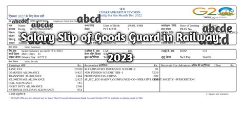 Goods Guard Fisrt Salary Slip RRB NTPC YouTube