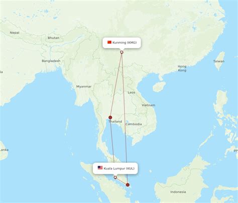 All Flight Routes From Kuala Lumpur To Kunming Kul To Kmg Flight Routes