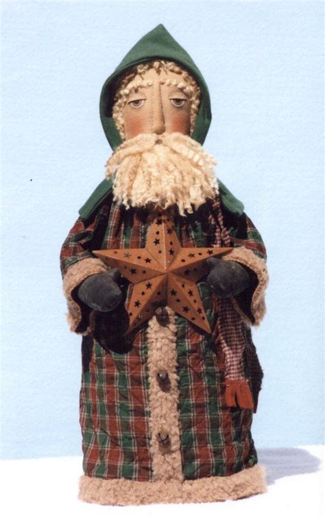 Primitive Pattern Folk Art Santas Etsy Primitive Country Christmas