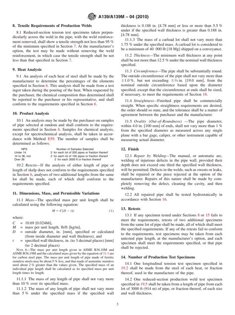 Astm A A M Standard Specification For Electric Fusion