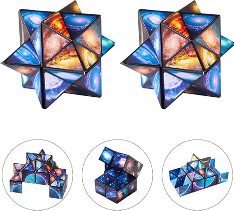 NAVESO 2 in 1 Würfel Star Cube Magic 3D Puzzle Würfel Kinder Magic