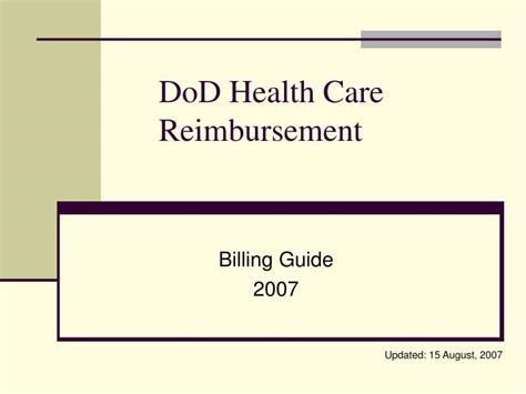 Ppt Dod Health Care Reimbursement Powerpoint Presentation Free