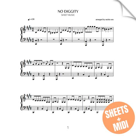 No diggity (SHEET MUSIC & MIDI) | Sachin Sen