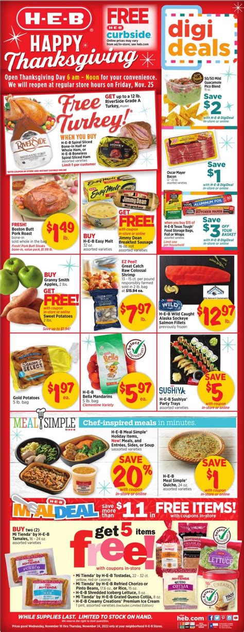 HEB Weekly Ad Thanksgiving Nov 16 24 2022 WeeklyAds2