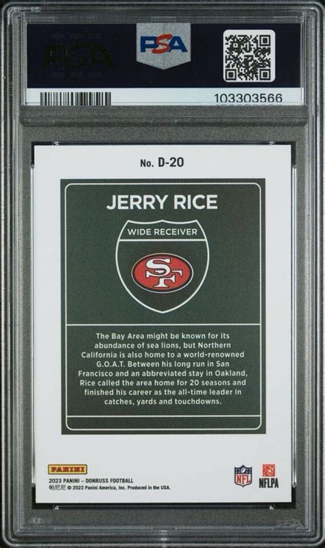 2023 Donruss Jerry Rice Downtown SSP Case Hit D20 Mint PSA 9 HOF EBay