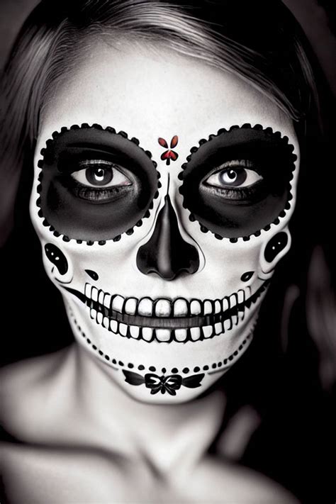 Imagen de cara humana una persona Día de los Muertos calavera cara