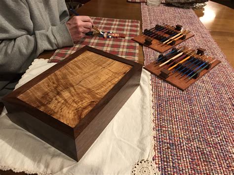 Paintbrush Storage Case Walnut And Spalted Maple R Artisangifts