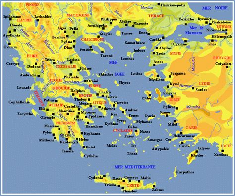 Grèce Carte géographique Voyage Carte Plan