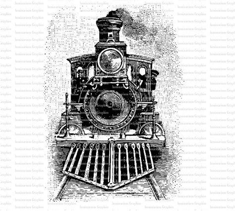 Old Train Clip Art Train Image Steam Engine Locomotive Graphic Train ...