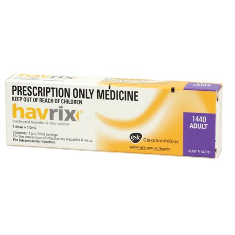 Vaccine Hepatitis A Havrix Rd Sss Australia Sss Australia