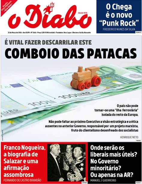 Capa Jornal O Diabo 22 março 2024 capasjornais pt