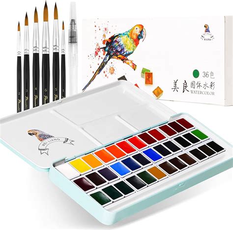 Meiliang Watercolor Paint Set Colors In Portable Box With Metal