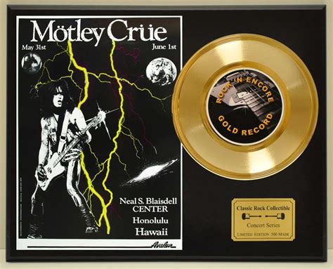 MOTLEY CRUE LIMITED EDITION CONCERT POSTER SERIES GOLD 45 DISPLAY ...