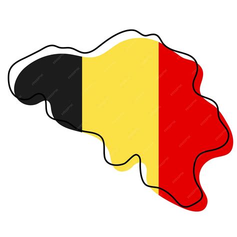 Premium Vector | Stylized outline map of Belgium with national flag ...