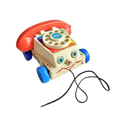 Fisher Price Phone Chatterbox Phone Vintage Toy Phone Pull Toy Old