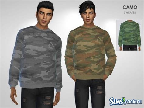 Скачать свитер Camo от Puresim для Симс 4