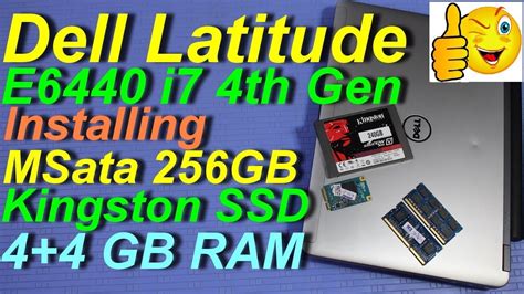 Dell Latitude E6440 Installing MSata Kingston SSD 8GB Ram Windows 7