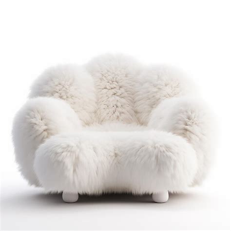 Premium AI Image | Fluffy single sofa on white background