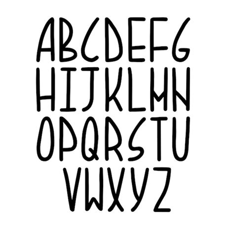 Premium Vector | English alphabet Black lined letters for making phrase or quotes Text ...