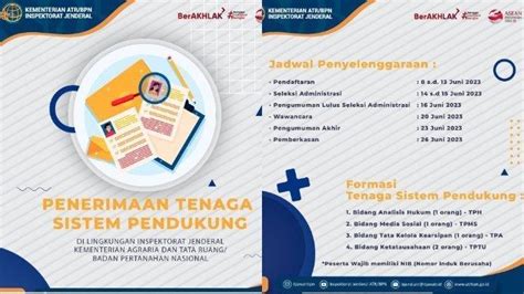 Lowongan Kerja Inspektorat Jenderal Kementerian ATR/BPN Membuka 4