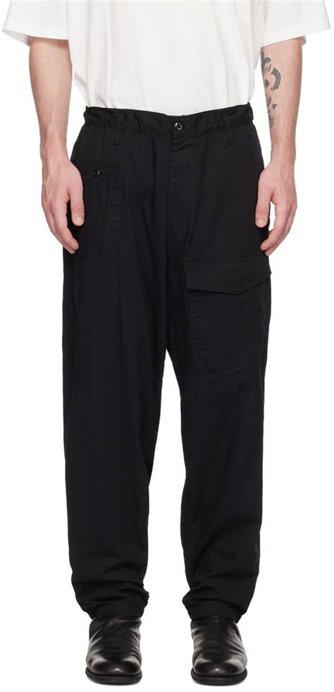 Yohji Yamamoto Pantalon Cargo Noir Cordon Coulissant Ssense France