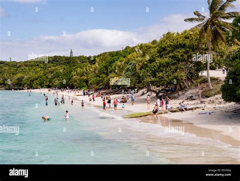 Cruise Passengers Enjoying The Beach At Lifou Island New Caledonia