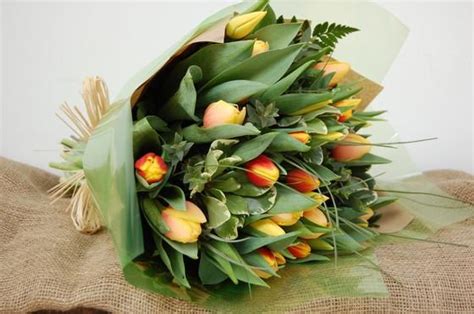 Yellow & Orange Tulip Bouquet