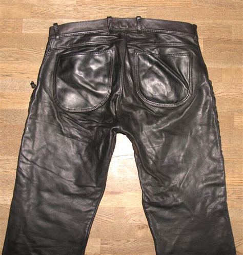 Unikat Unlined Schn R Lederjeans Biker Lederhose In Schwarz Ca W