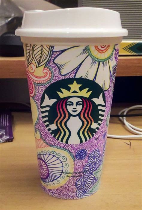 18 Best Starbucks Coffee Cup Hand Drawn Designs Images On Pinterest Starbucks Coffee Cups