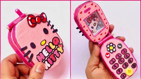 Diy Hello Kitty Paper Flip Phone Hello Kitty Cardboard Phone How To