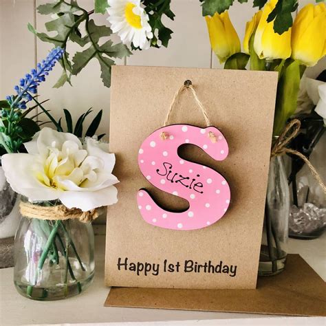 Personalised 1st Birthday Letter Wooden Keepsake Card By Craft Heaven