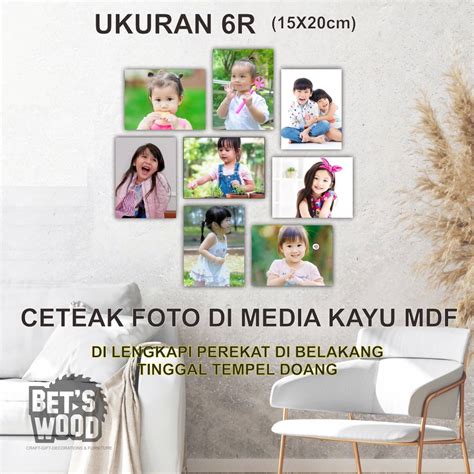 Jual Cetak Foto Media Papan Kayu MDF Ukuran 6R 15X20 Shopee Indonesia