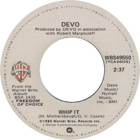 Devo – Whip It – Vinyl (SP - Specialty pressing, 7", 45 RPM, Single ...