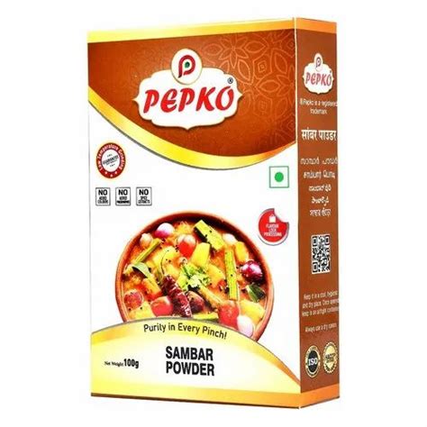 Pepko Sambar Powder Packaging Size 100 G Packaging Type Box At Best