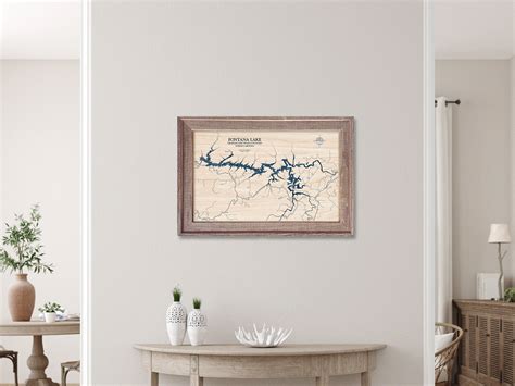 Fontana Lake Map | Wooden Maps | thirtyAXIS