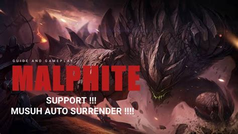 Malphite Support Musuh Auto Surrender League Of Legends Wild Rift