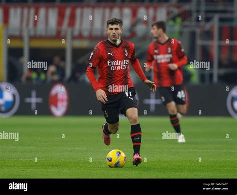 Milan Italy 25 February 2024 Cristian Pulisic Of Ac Milan During The