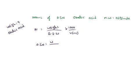 Solved The Molecular Weight Mw Of Oxalic Acid Is G Mol What