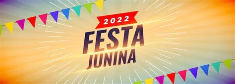 Free Vector | 2022 festa junina festival celebration banner with party flags