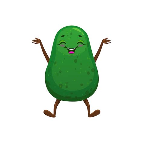 Premium Vector Cartoon Mexican Jumping Happy Avocado Character