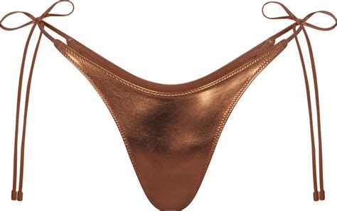 THE SKIMS BIKINI Metallic Swim Dipped Tie Bottoms Penny ShopStyle