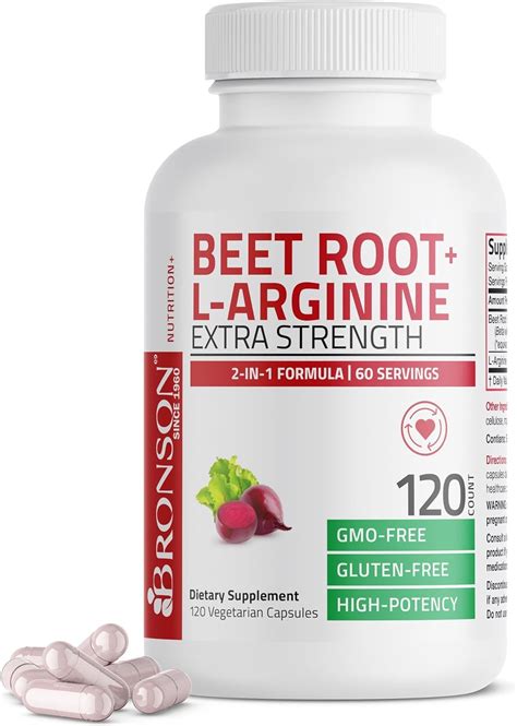 Beet Root L Arginine Mg Nitric Oxide Production Non Gmo