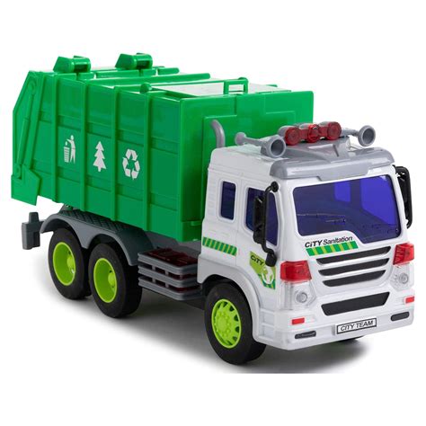 Toy To Enjoy Garbage Truck Toy with Light & Sound – Dump Cleaning Trash Truck - Friction Powered ...